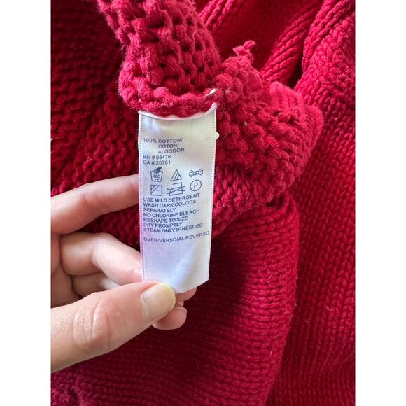 Tommy Hilfiger Hand 3D Chunky Knit Turtleneck Sweater Large Vintage 90s Big Logo - Picture 9 of 13